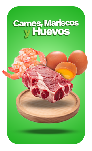 Carnes, Mariscos y Huevos