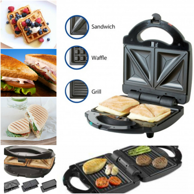 Sandwichera multifuncional de acero inoxidable