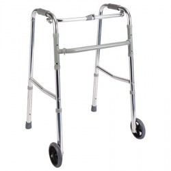 Andador plegable ajustable con ruedas frontales