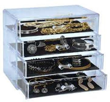 Joyero / organizador multiusos de 4 gavetas ELLE