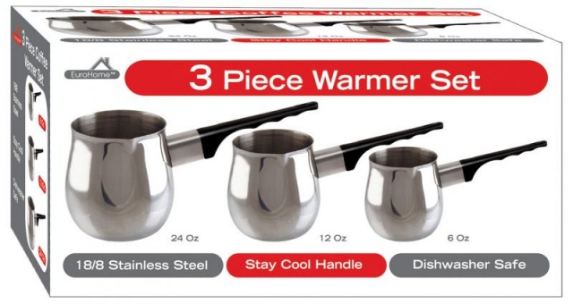 Set de 3 recipientes multiusos de acero inoxidable EUROHOME