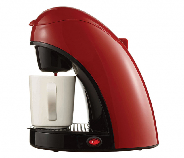 Cafetera individual con taza Roja