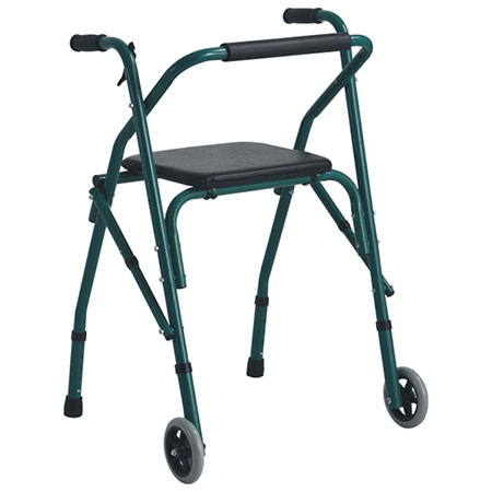 Andador plegable con Asiento y ruedas frontales