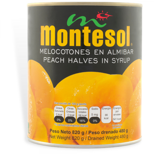 Melocotón mitades en almíbar Montesol 820 g