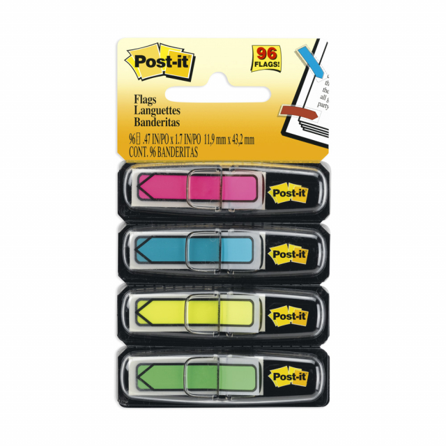 BANDERITAS POST IT 684-ARR4 FLECHA C/DISPENSADOR 4 COL. (24)