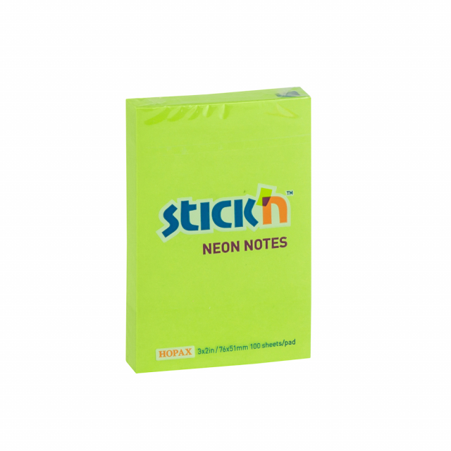 BLOCK STICKN 21163 2"X3" NEON VERDE (12X12)