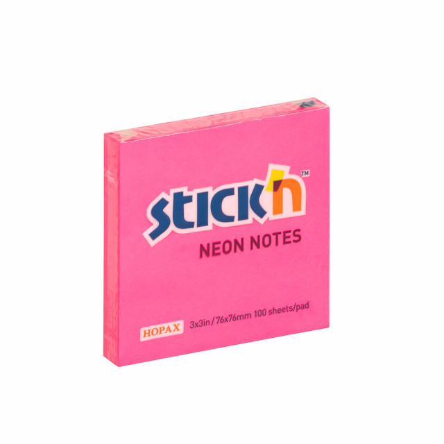 BLOCK STICKN 21165 3"X3" NEON FUCCIA (18X12)