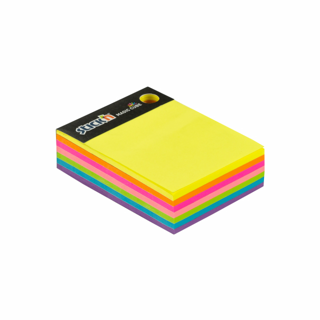 BLOCK STICKN 21255 4"X3" ARCOIRIS MAGIC CUBE (6X12)