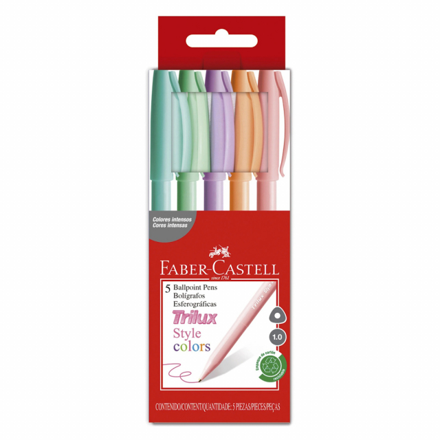 BOLIGRAFO FABER CASTELL TRILUX BX5 COLORES PASTEL (240)