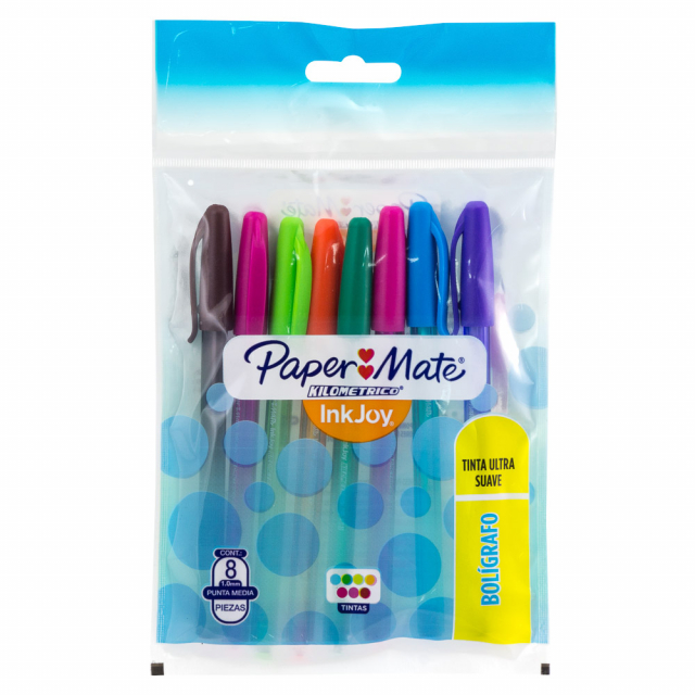 BOLIGRAFO PAPER MATE KILOMETRICO 100 BX8 COLORES SURTIDOS (48)