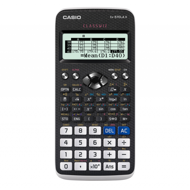 CALCULADORA CIENTIFICA CASIO FX-570LAX-BK-W/LACW 550 FUNC. (40)