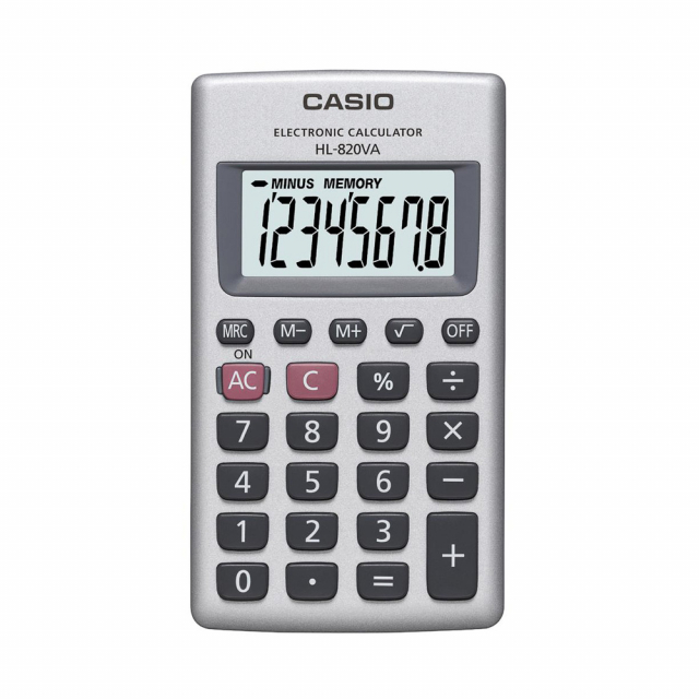CALCULADORA DE BOLSILLO CASIO HL-820VA-W-DH 8 DIG. (100)