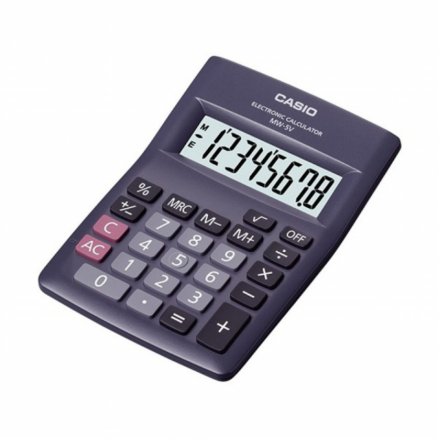 CALCULADORA P/ESCRITORIO CASIO MW-5V BK-W-DH 8 DIG. (100)