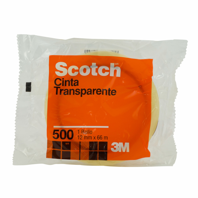 CINTA ADHESIVA SCOTCH 500 12MM X 66M TRANSPARENTE (144)