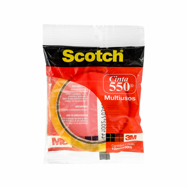CINTA ADHESIVA SCOTCH 550 12MM X 50M AMARILLA (72)/(18)