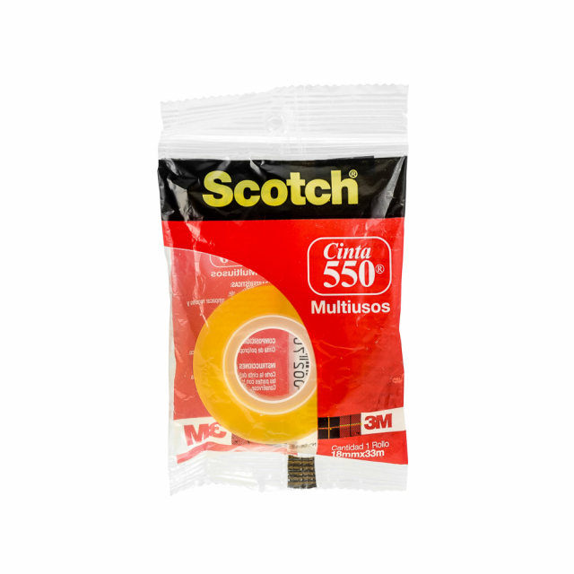 CINTA ADHESIVA SCOTCH 550 18MM X 33M AMARILLA (72)/(18)