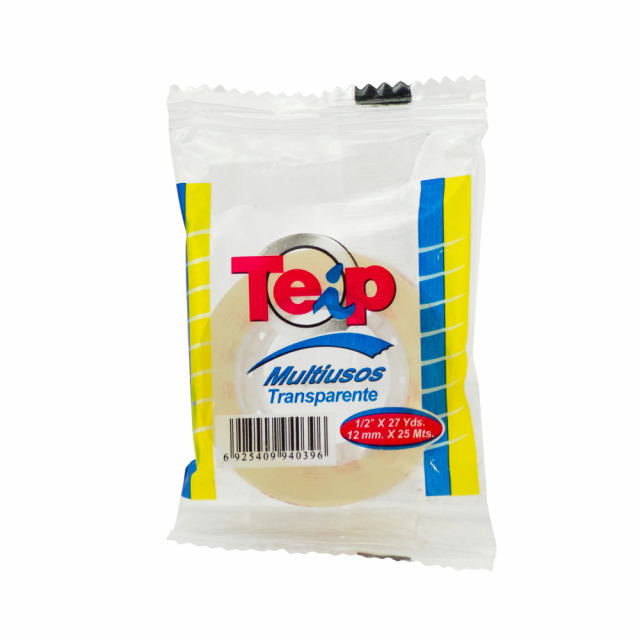 CINTA ADHESIVA TEIP 1/2"X27YDS TRANSPARENTE (60X12)