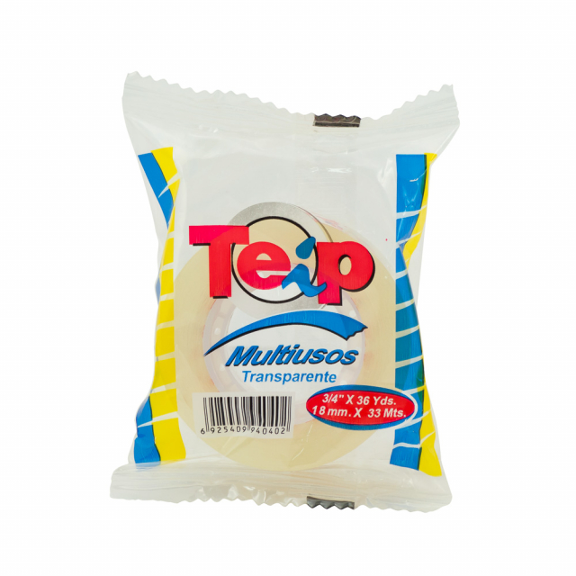 CINTA ADHESIVA TEIP 3/4"X36YDS TRANSPARENTE (30X12)