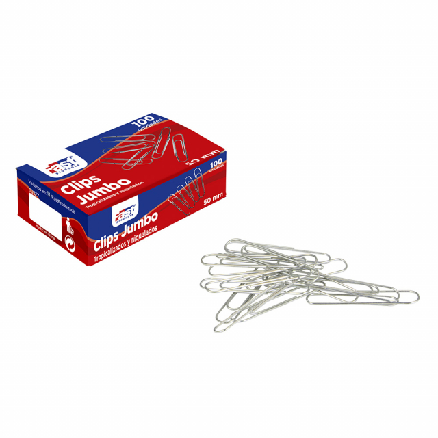 CLIPS JUMBO FAST NIQUELADO CAJA X 100 (10X10)