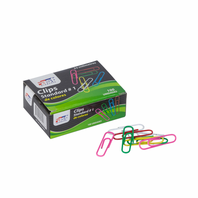 CLIPS STANDARD FAST COLORES CAJA X 100 (25X10)