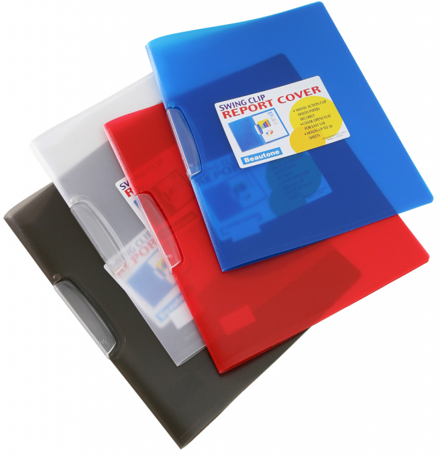 FOLDER CLIP LATERAL BEAUTONE 4831-2 CARTA TRANS. AZUL (6X24)
