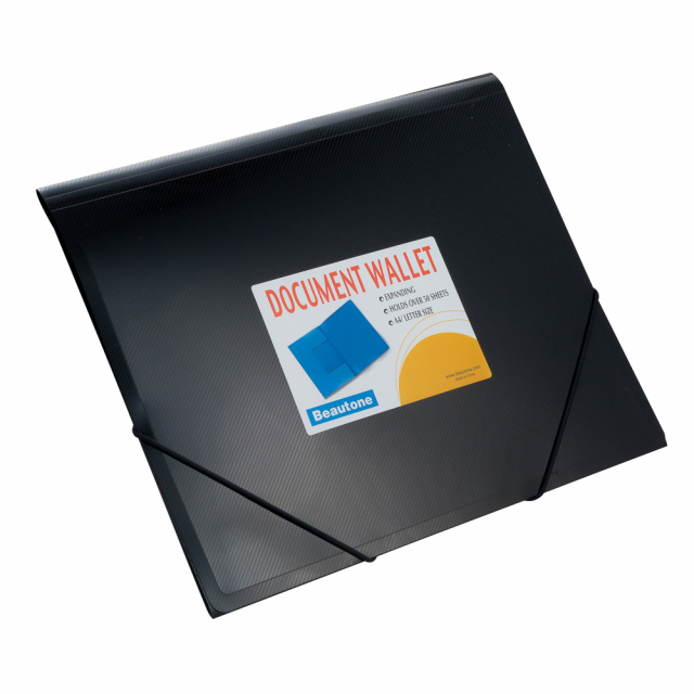 FOLDER ESPAÑOL BEAUTONE 3455-6 CARTA METALIC NEGRO (3X24)