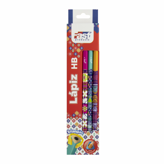 LAPIZ FAST TRIANGULAR C/DISEÑOS CAJA 12 UND (20X12)