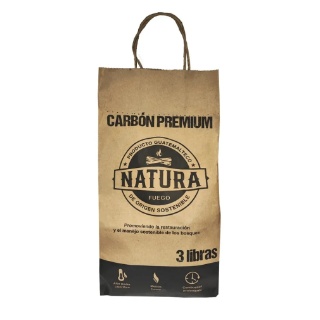 Carbón premium vegetal natura bolsa 3 libras