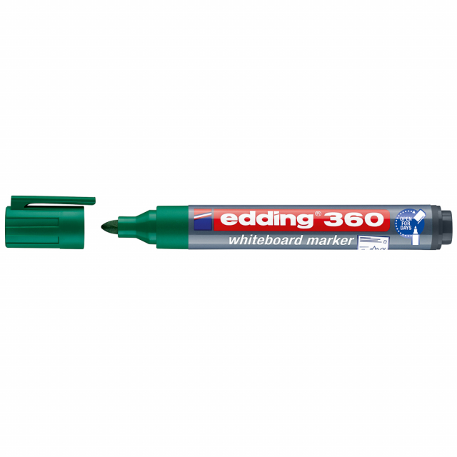 MARCADOR P/PIZARRA EDDING 360 P/REDONDA REC. 4 VERDE (40X10)