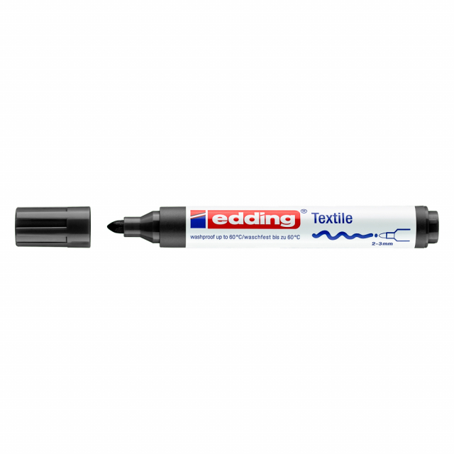 MARCADOR P/ROPA EDDING 4500 P/REDONDA 1 NEGRO (10)