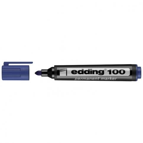 MARCADOR PERMANENTE EDDING 100 P/REDONDA AZUL (66X10)
