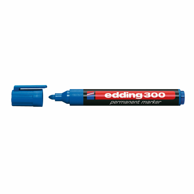 MARCADOR PERMANENTE EDDING 300 P/REDONDA REC. AZUL (40X10)