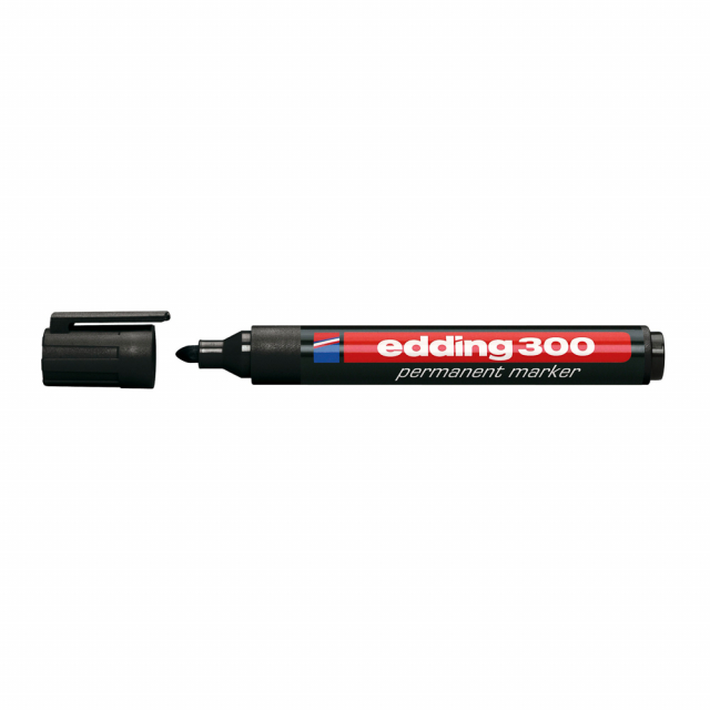 MARCADOR PERMANENTE EDDING 300 P/REDONDA REC. NEGRO (40X10)