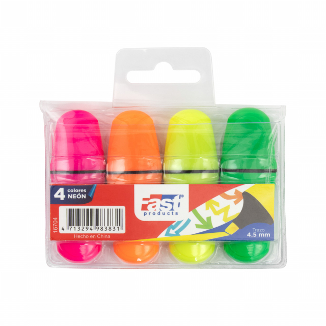 MARCADOR RESALTADOR FAST MINI ESTUCHE DE 4 COL. (8X24)