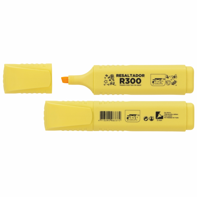 MARCADOR RESALTADOR FAST R300 PASTEL AMARILLO (4X12X12)