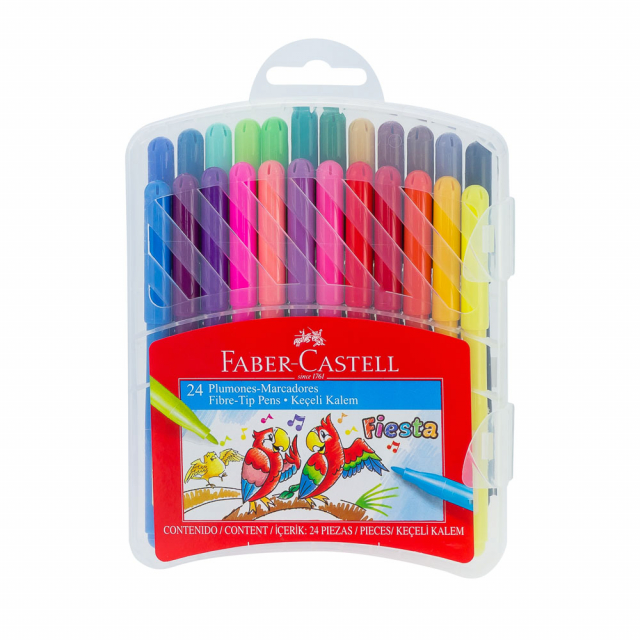 MARCADORES EN ESTUCHE FABER CASTELL 32445 24 COLORES (24)