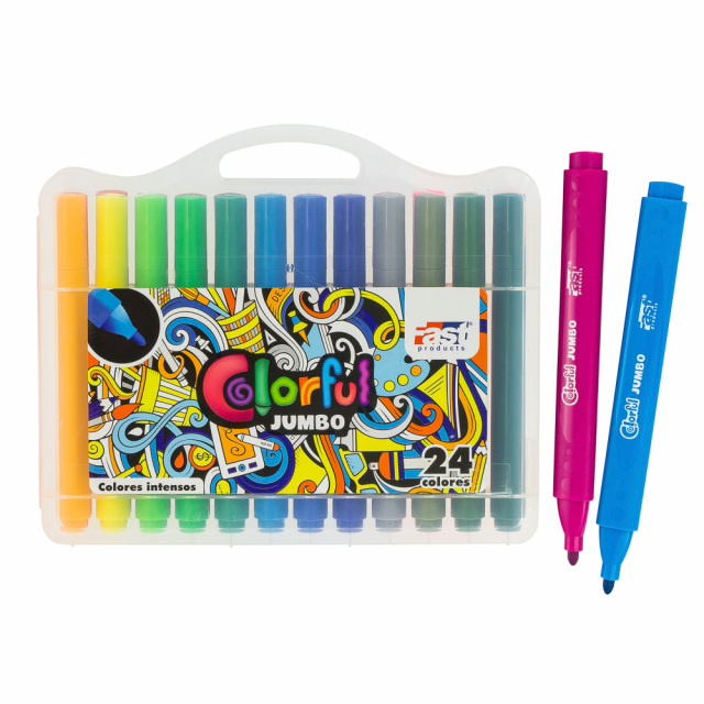 MARCADORES EN ESTUCHE FAST 24 COL. JUMBO TRIANGULAR (36)