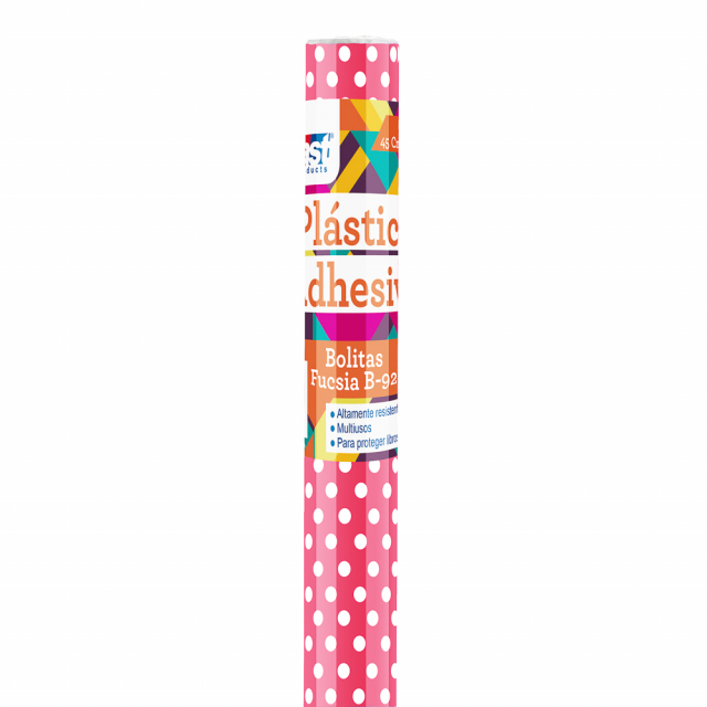 PLASTICO ADHESIVO FAST ROLLO 45CM.X3M. C/PUNTOS FUCSIA (48)