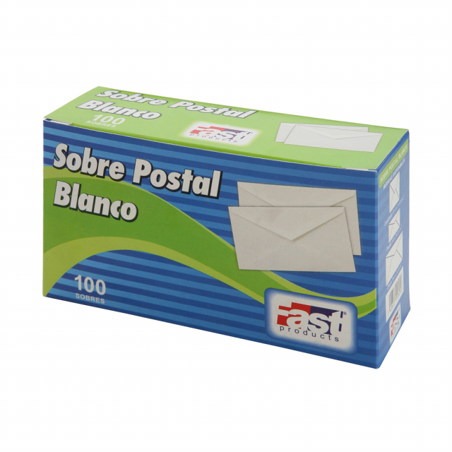 SOBRE BLANCO FAST POSTAL CX100 BOND 75 GRS. (20)