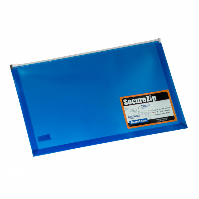 SOBRE PLASTICO BEAUTONE 3566-2 C/ZIPPER OFICIO AZUL (72)