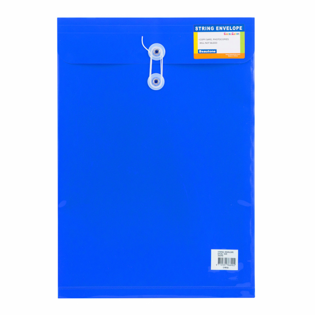 SOBRE PLASTICO BEAUTONE 3669-2 C/PITA OFICIO AZUL (10X25)
