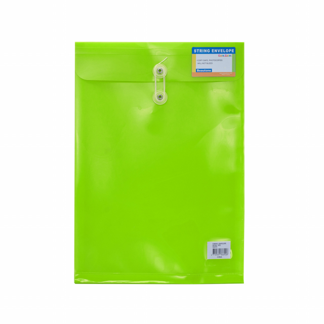 SOBRE PLASTICO BEAUTONE 3669-3 C/PITA OFICIO VERDE (10X25)