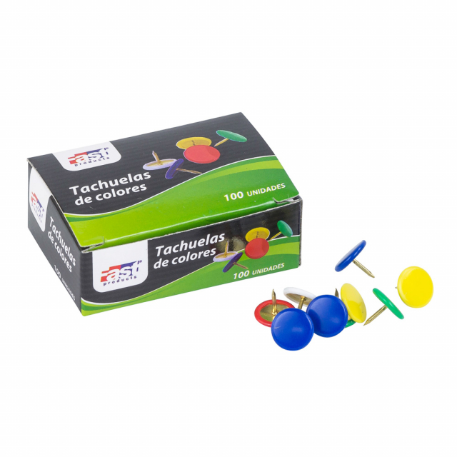 TACHUELAS FAST FORRADAS CX100 COLORES SURTIDOS (50X10)