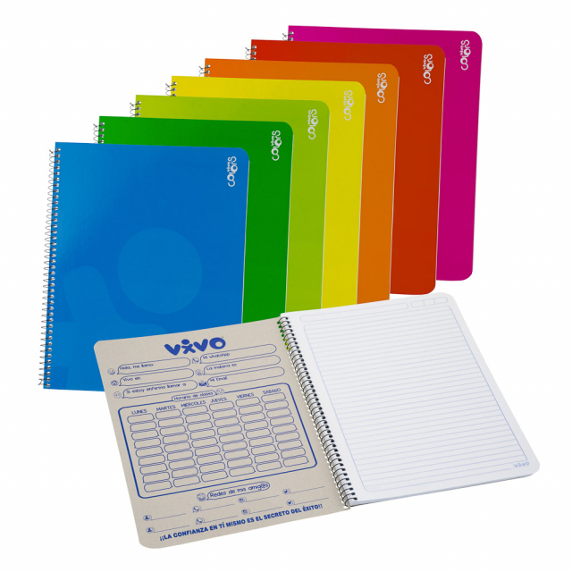 CUADERNO C/ESPIRAL VIVO 70H 240284 RAYADO (56)