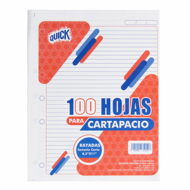 HOJAS CARTA QUICK BX100 RAYADAS (50)