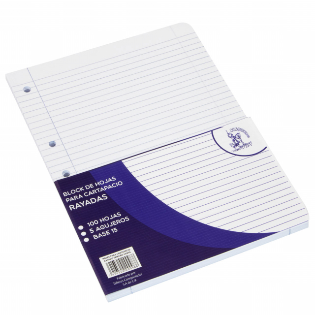 HOJAS CARTA CONQUISTADOR BX100 RAYADAS (60)