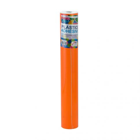 Fast Rollo Plastico Adhesivo color anaranjado 45cm x 3mts para proteger libros y cuadernos