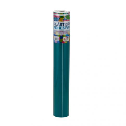 Fast Rollo Plastico Adhesivo color turquesa 45cm x 3mts para proteger libros y cuadernos