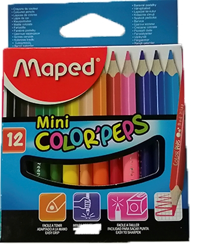 Crayones de Madera Maped Color'peps Mini 12 Colores