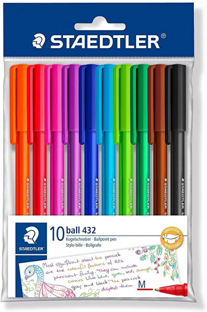 Staedtler Lapicero Ball punto medio 10 unidades variedad de colores